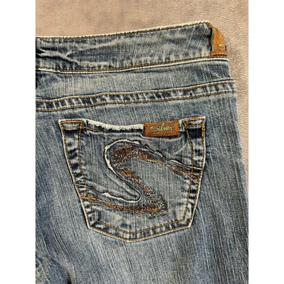 Silver Jeans Tuesday Boot Cut 22” Womens Sz 30 Low Rise Western Glove Works 32* - Picture 14 of 16